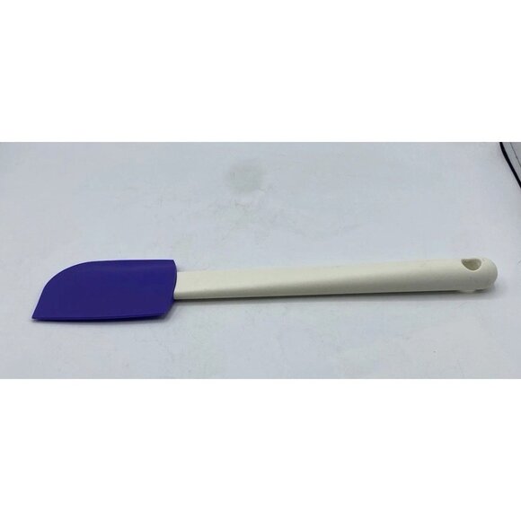 Tupperware Spatula Classic Silicone Scraper 12" Purple White 839OA-3 Cook Baking - Picture 6 of 12
